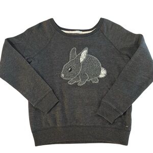 American Eagle Outfitters Sequin Bunny Fleece Lined Sweatshirt Crew Neck Sz S